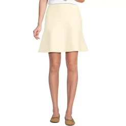 Women's Fine Gauge Cotton Sweater Above the Knee Circle Skirt