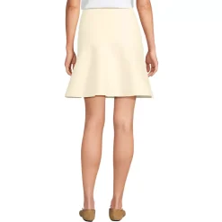 Women's Fine Gauge Cotton Sweater Above the Knee Circle Skirt