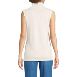 Women's Fine Gauge Sleeveless Mock Sweater