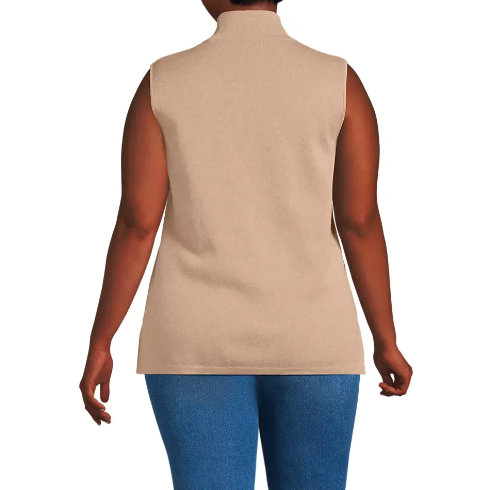 Women's Fine Gauge Sleeveless Mock Sweater