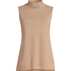 Women's Fine Gauge Sleeveless Mock Sweater