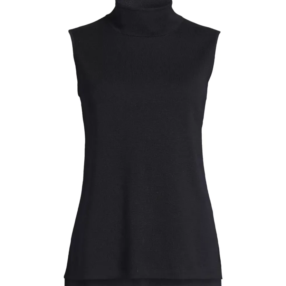Women's Fine Gauge Sleeveless Mock Sweater