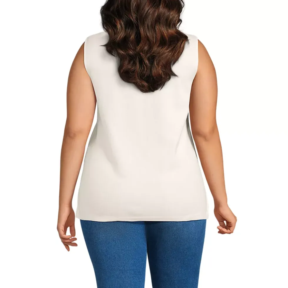 Women's Fine Gauge Sleeveless Mock Sweater
