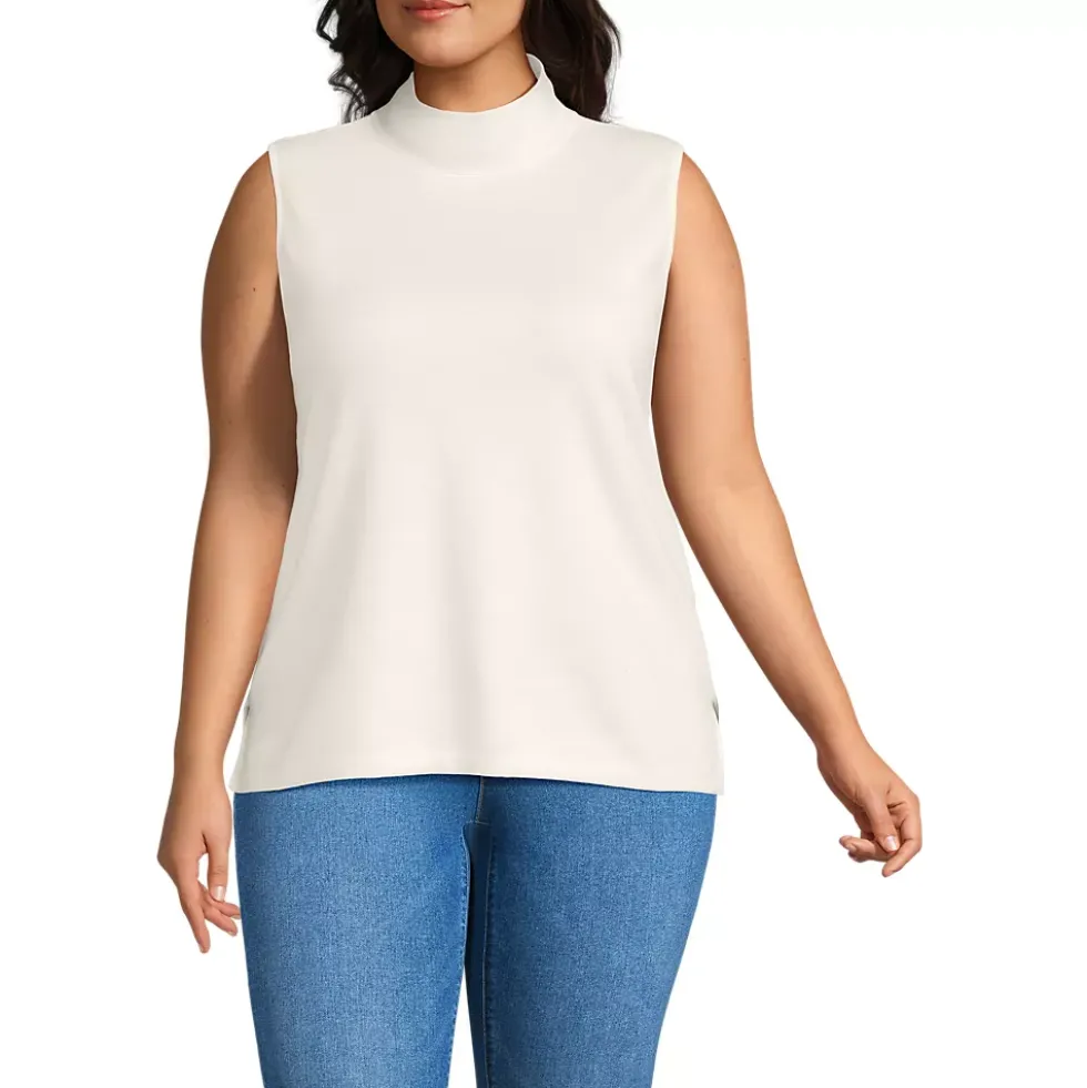 Women's Fine Gauge Sleeveless Mock Sweater