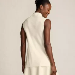 Women's Fine Gauge Sleeveless Mock Sweater