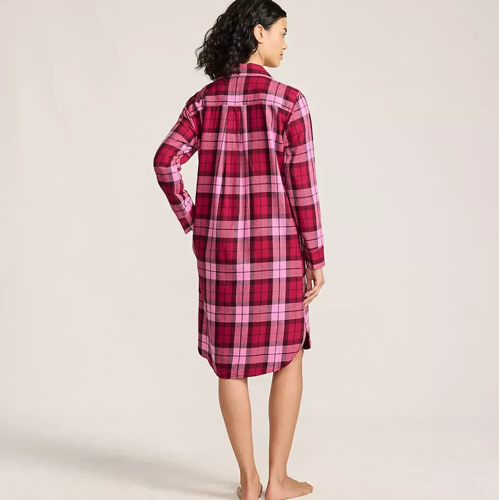 Women's Flannel Long Sleeve Sleepshirt Nightgown