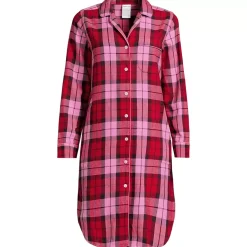 Women's Flannel Long Sleeve Sleepshirt Nightgown
