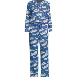 Women's Flannel 2 Piece Pajama Set - Long Sleeve Shirt and Pants