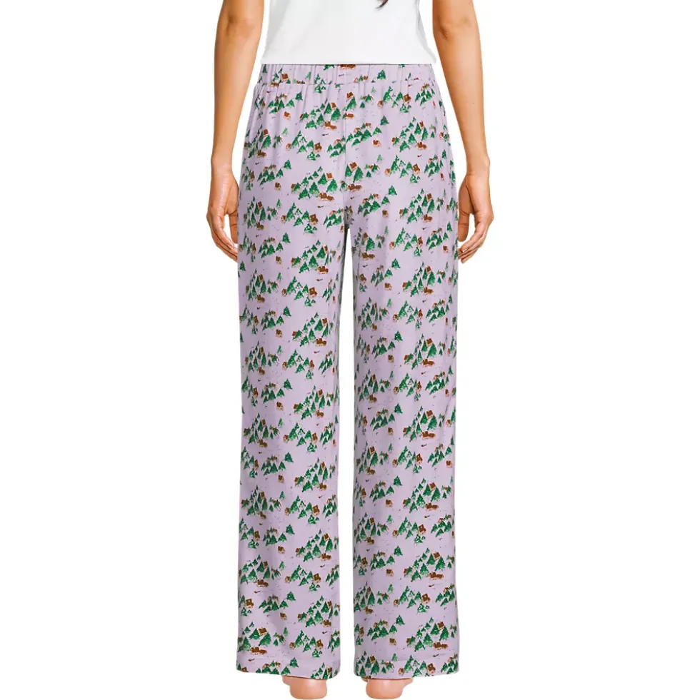 Women's Flannel Wide Leg Sleep Pants
