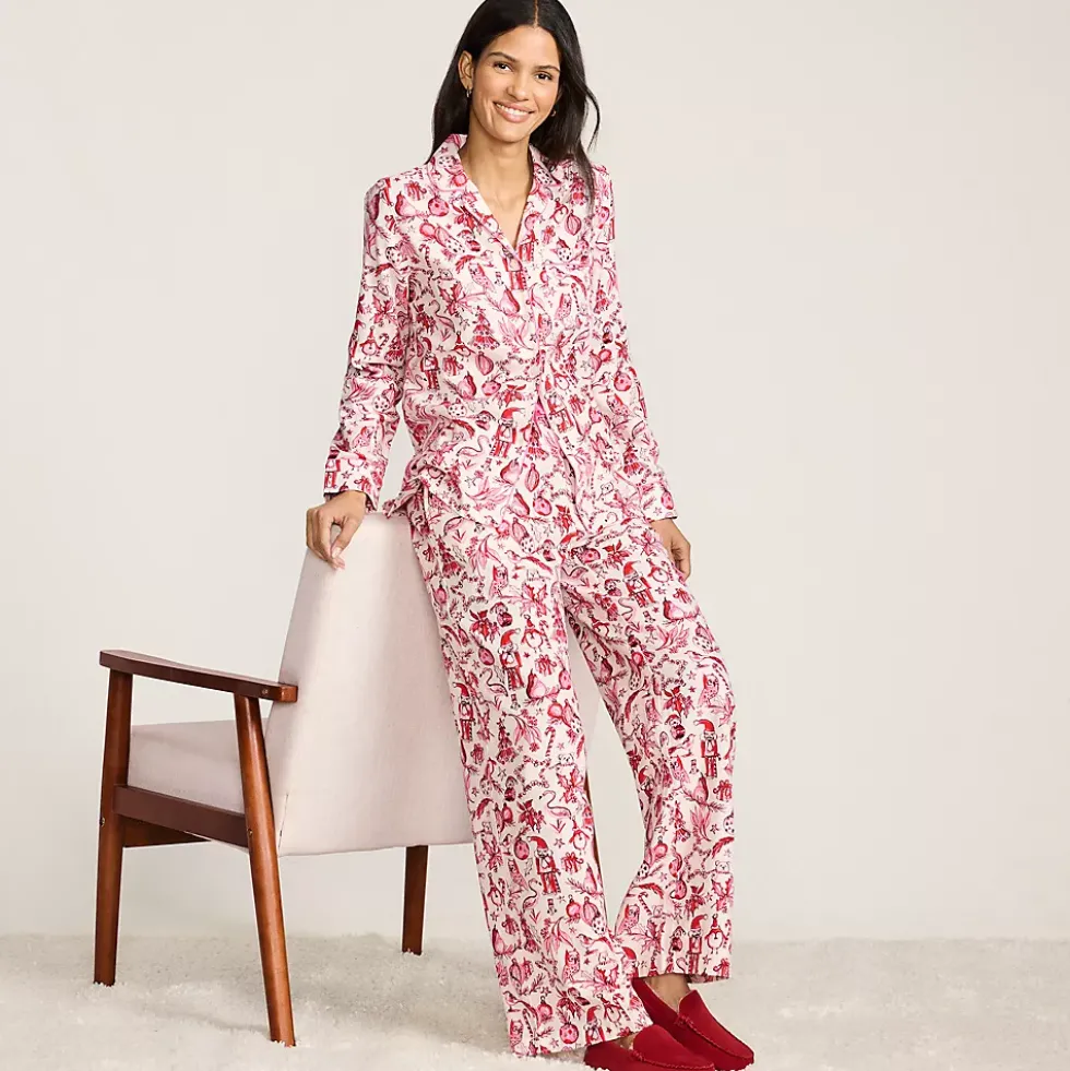 Women's Flannel Wide Leg Sleep Pants
