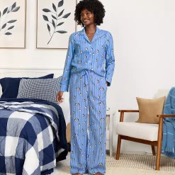 Women's Flannel Wide Leg Sleep Pants