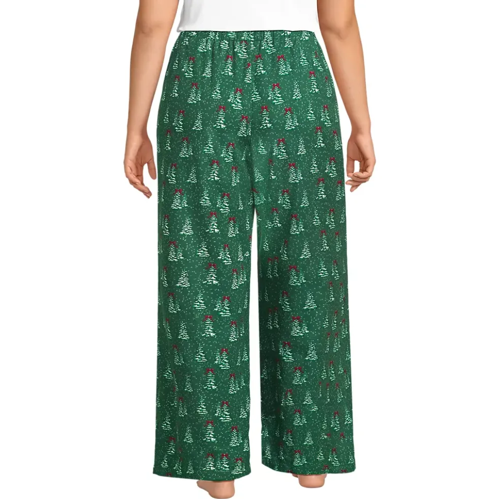 Women's Flannel Wide Leg Sleep Pants