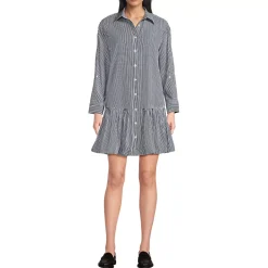 Women's Flounce Button Front Shirt Dress