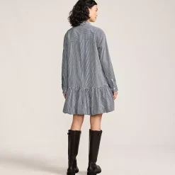 Women's Flounce Button Front Shirt Dress
