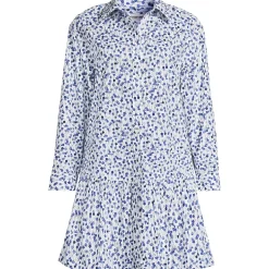 Women's Flounce Button Front Shirt Dress