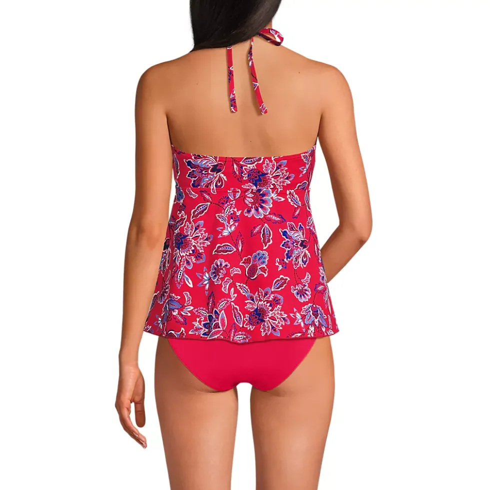 Women's Flutter High Neck Halter Tankini Top