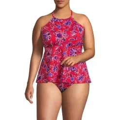 Women's Flutter High Neck Halter Tankini Top