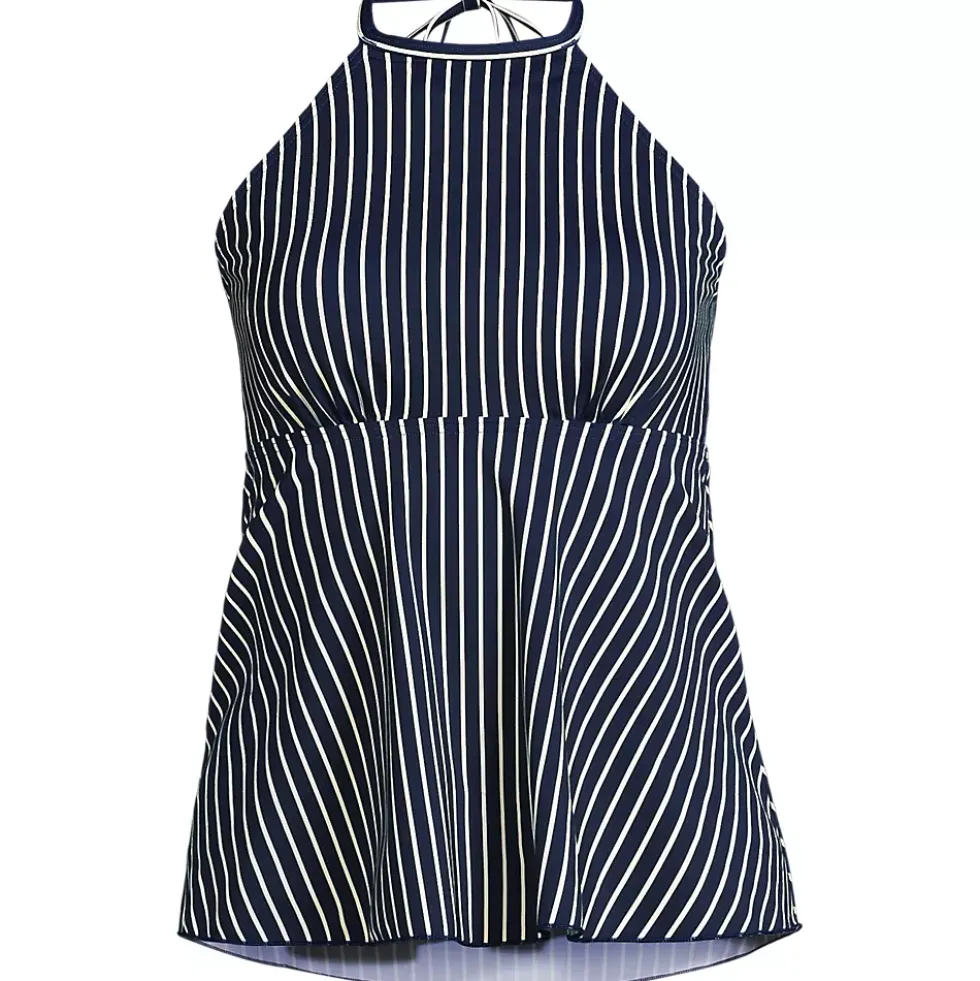 Women's Flutter High Neck Halter Tankini Top