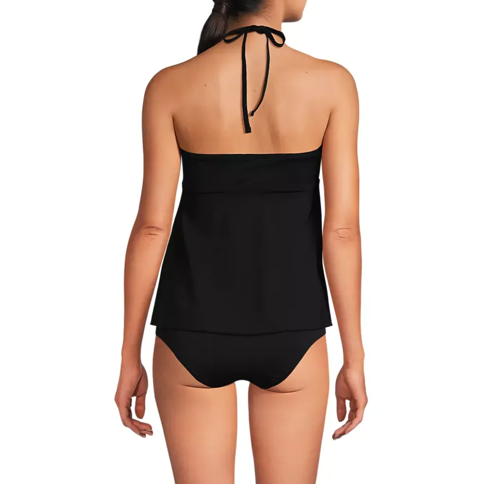 Women's Flutter High Neck Halter Tankini Top