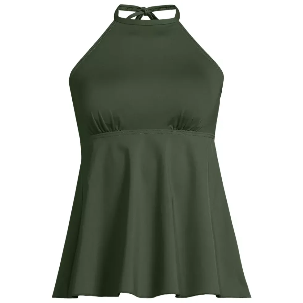 Women's Flutter High Neck Halter Tankini Top