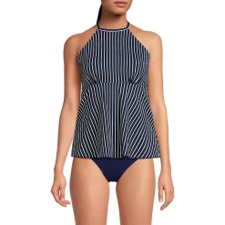 Women's Flutter High Neck Halter Tankini Top