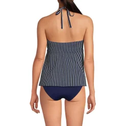 Women's Flutter High Neck Halter Tankini Top