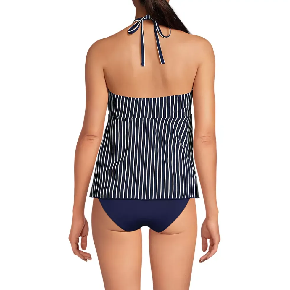 Women's Flutter High Neck Halter Tankini Top