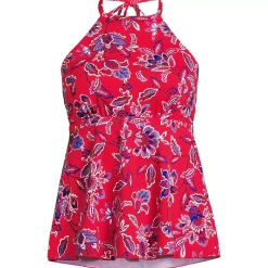 Women's Flutter High Neck Halter Tankini Top
