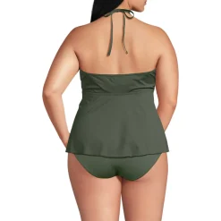 Women's Flutter High Neck Halter Tankini Top