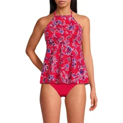 Women's Flutter High Neck Halter Tankini Top