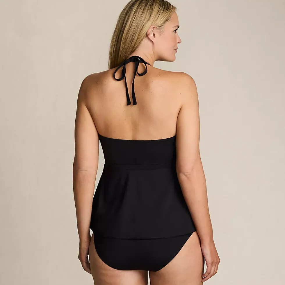 Women's Flutter High Neck Halter Tankini Top