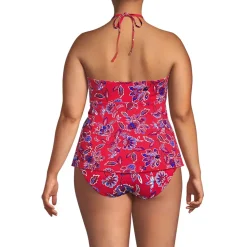 Women's Flutter High Neck Halter Tankini Top