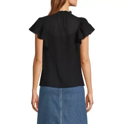Women's Flutter Sleeve Button Front Blouse