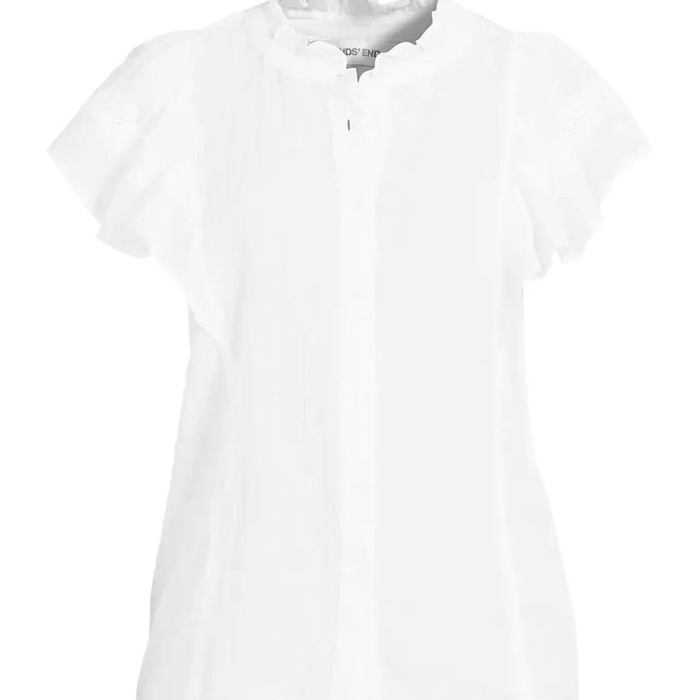 Women's Flutter Sleeve Button Front Blouse