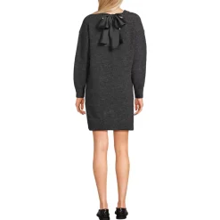 Women's Fuzzy Bow Back Mini Sweater Dress
