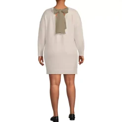 Women's Fuzzy Bow Back Mini Sweater Dress