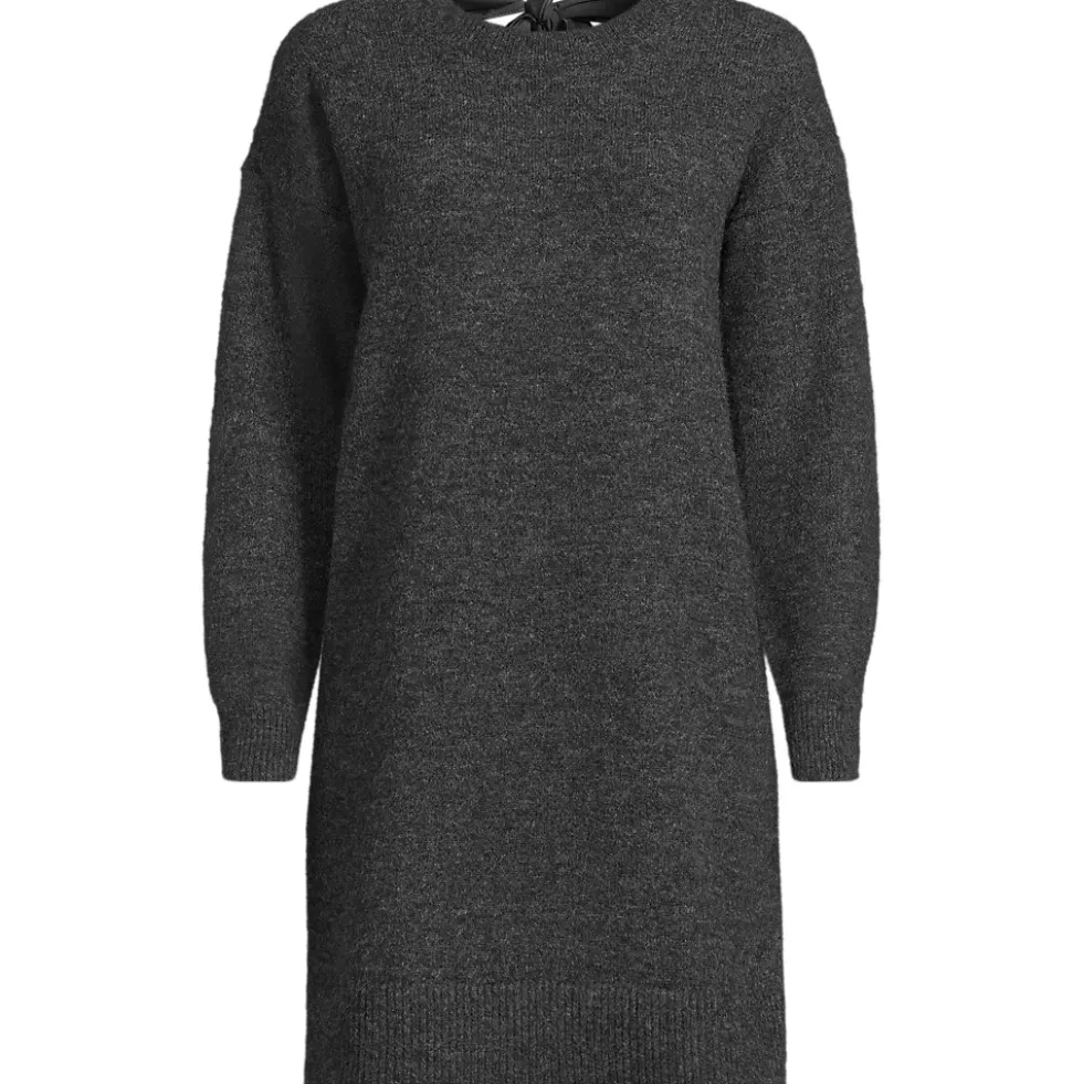 Women's Fuzzy Bow Back Mini Sweater Dress