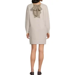Women's Fuzzy Bow Back Mini Sweater Dress