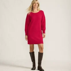 Women's Fuzzy Bow Back Mini Sweater Dress