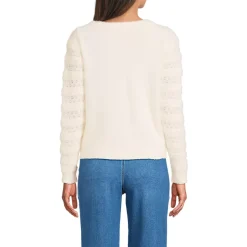 Women's Fuzzy Eyelash Cable Boatneck Sweater