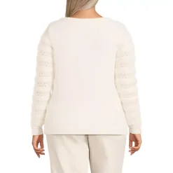 Women's Fuzzy Eyelash Cable Boatneck Sweater