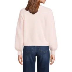 Women's Fuzzy Eyelash Cable Cardigan Sweater