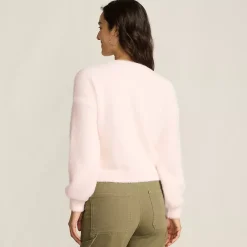 Women's Fuzzy Eyelash Cable Cardigan Sweater