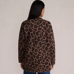 Women's Fuzzy Jacquard Cardigan Jacket Sweater