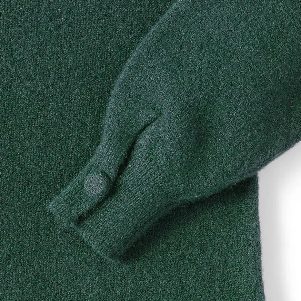 Women's Fuzzy Lantern Sleeve Mock Neck Mini Twofer Dress