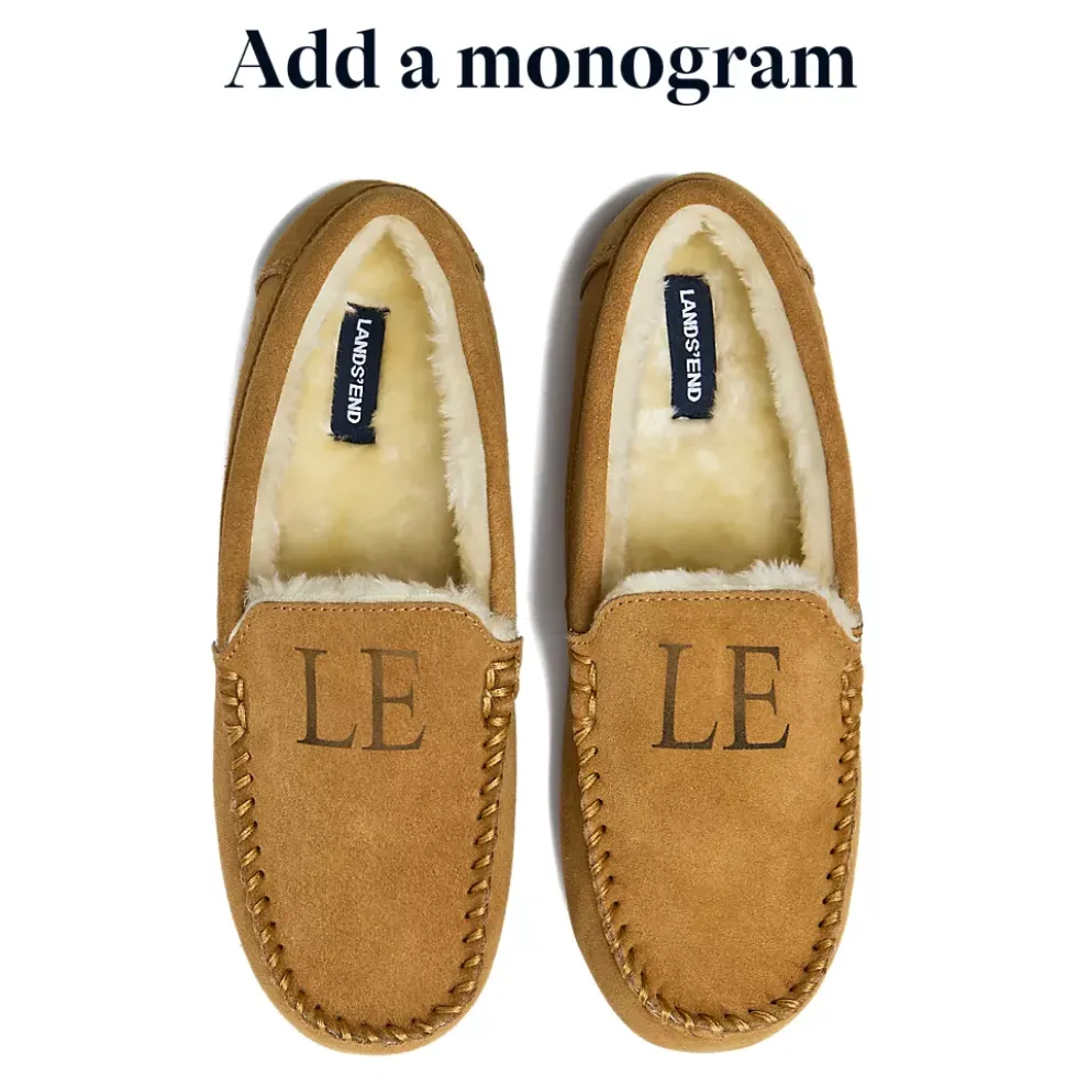 Women's Fuzzy Lined Suede Moccasin Slippers