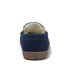Women's Fuzzy Lined Suede Moccasin Slippers