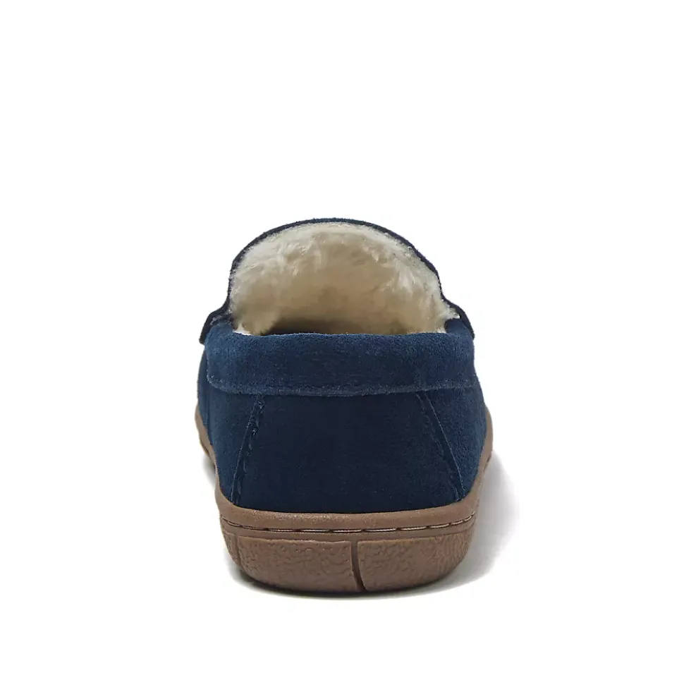 Women's Fuzzy Lined Suede Moccasin Slippers