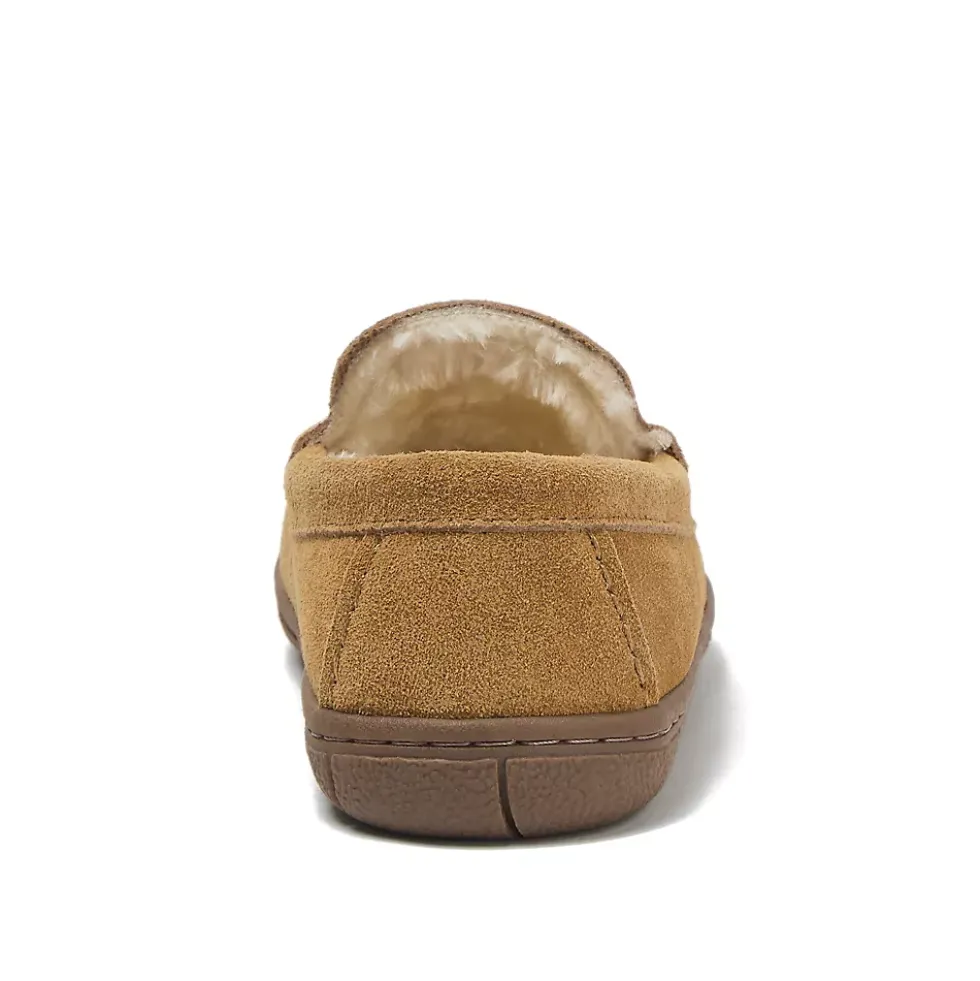 Women's Fuzzy Lined Suede Moccasin Slippers