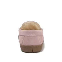 Women's Fuzzy Lined Suede Moccasin Slippers